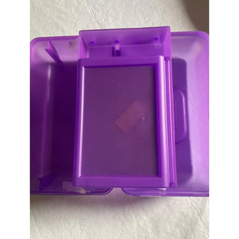 Caboodle Purple Transparent Plastic Storage Container With Handle & Secure Latch
